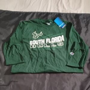 Champion South Florida Bulls Dark Green Long Sleeve Tee Shirt